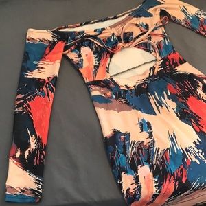 Sexy abstract cutout midi dress